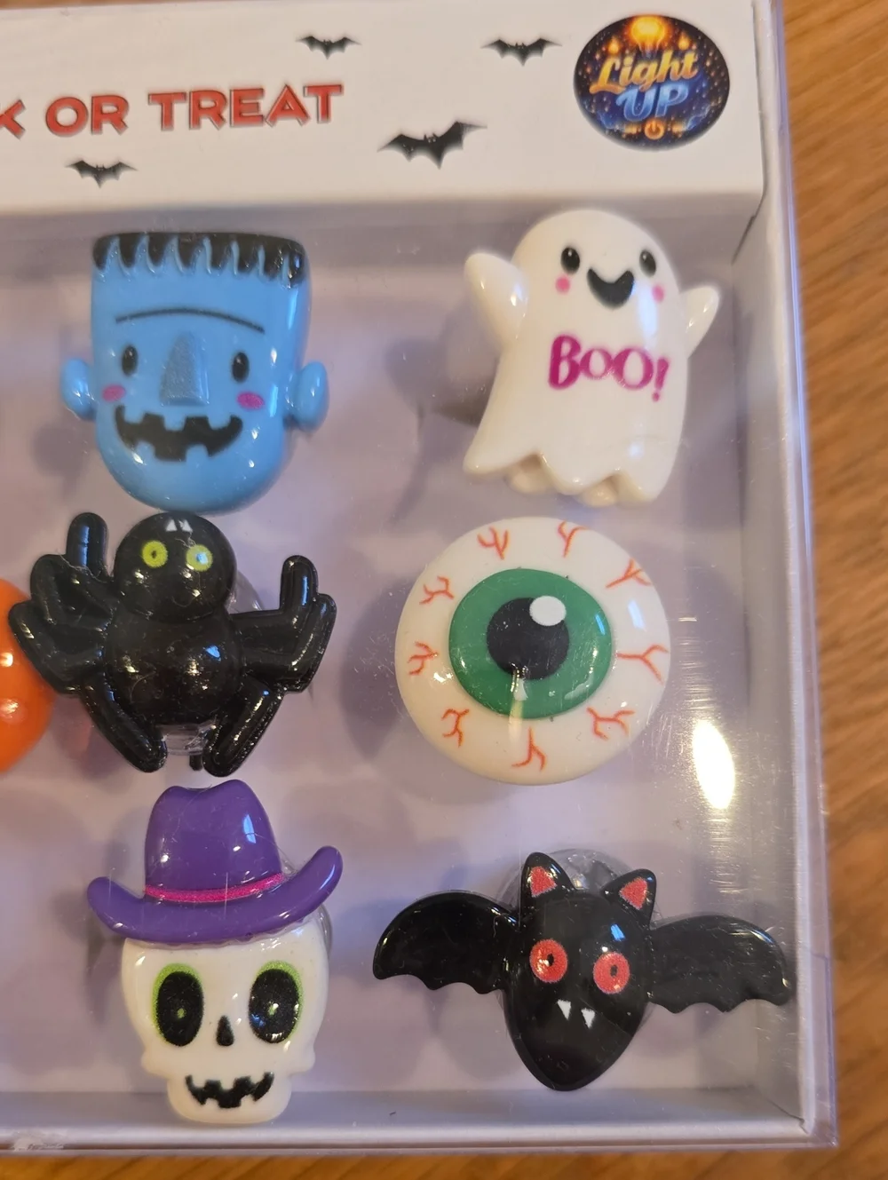 BULK Halloween Light-Up Rings - Assorted Ghosts, Pumpkins & Monsters